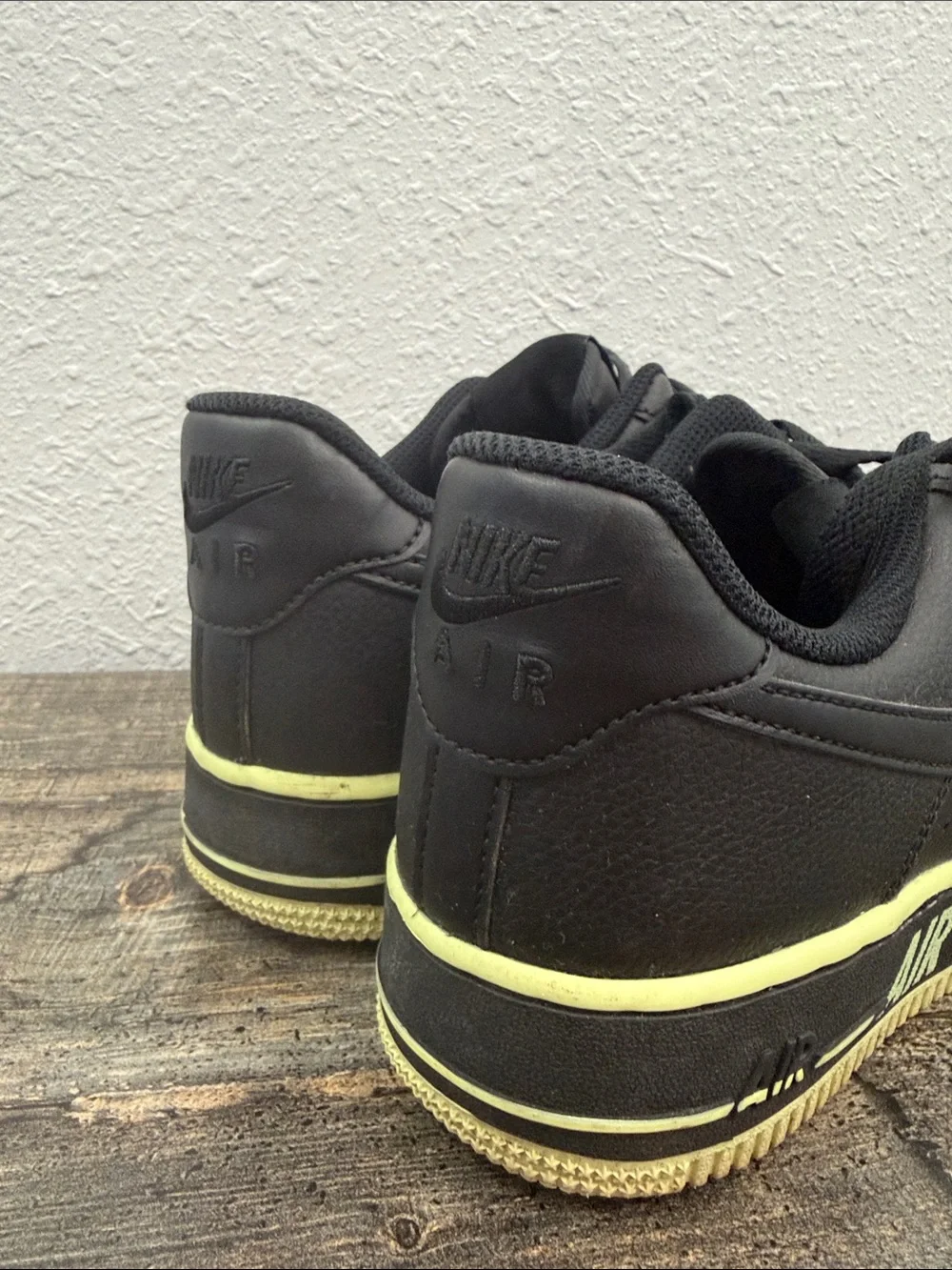 Nike Men’s Black Sneakers with Neon Yellow Trim